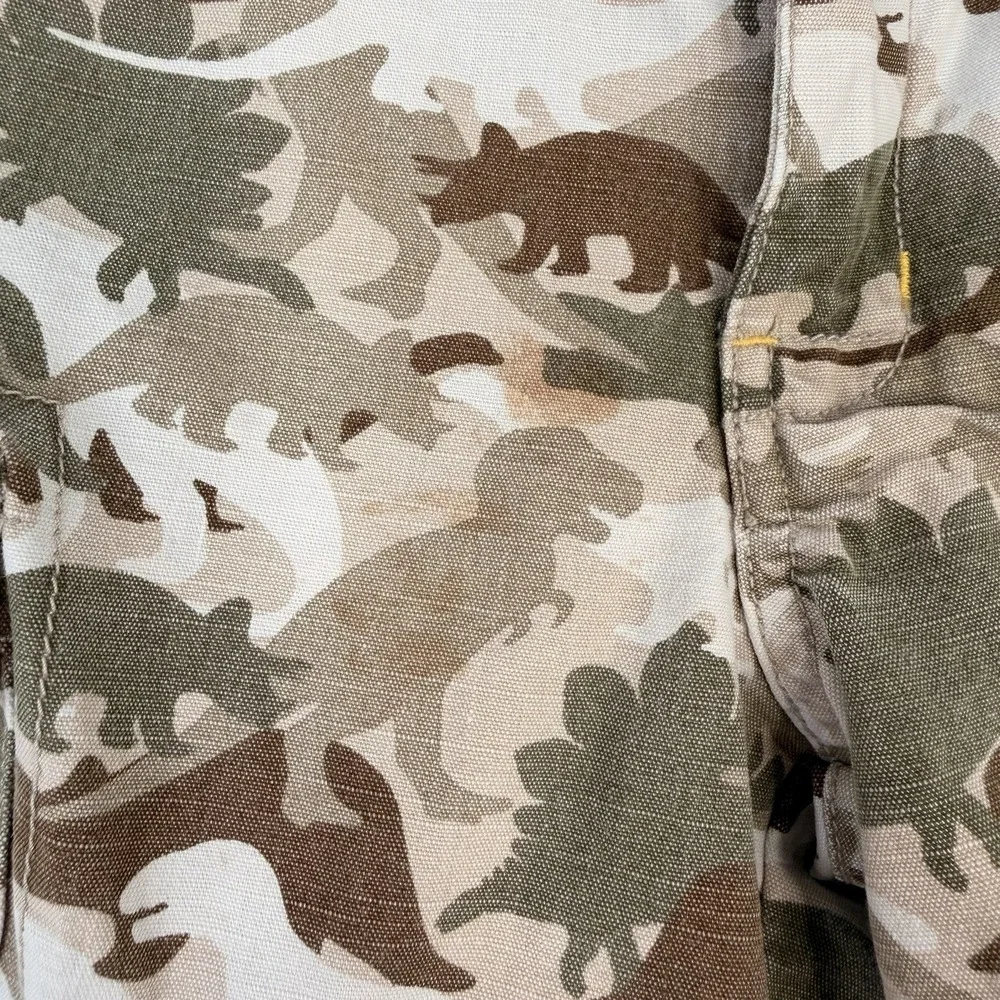 Gymboree 2T Boys dinosaur camo cargo VTG Y2K Cotton Canvas Pockets 4